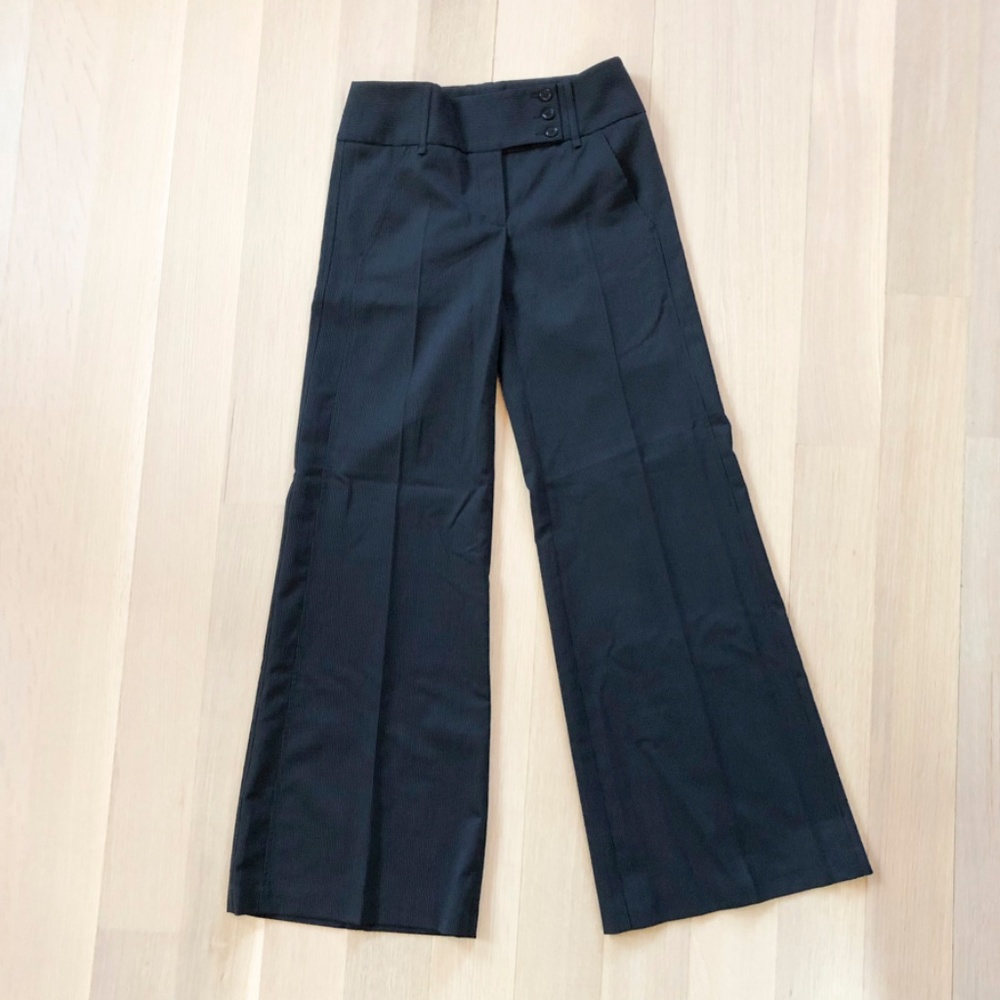 BCBGMaxAzria Pinstripe Wide-Leg Trousers 0